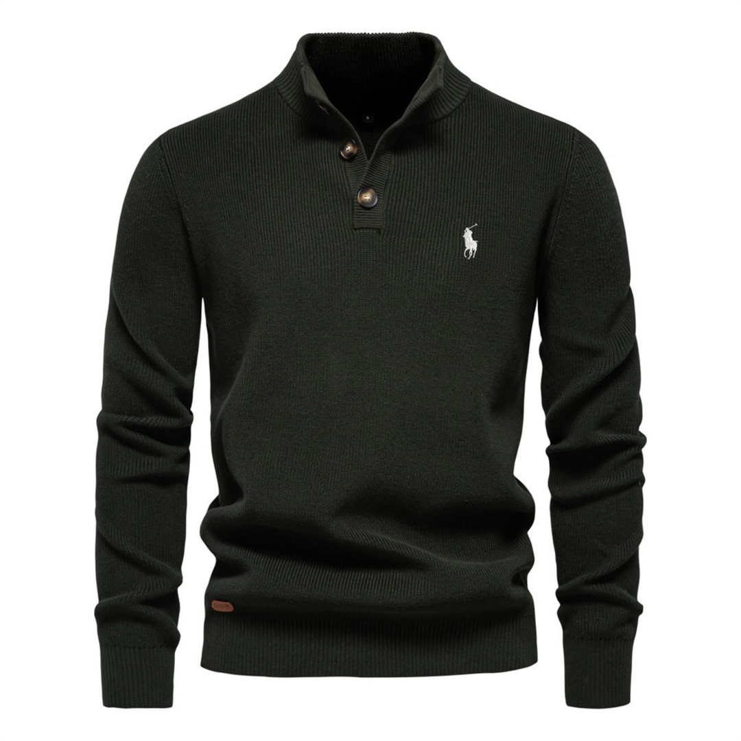 Premium Knit Henley Sweater || Clearance Sale