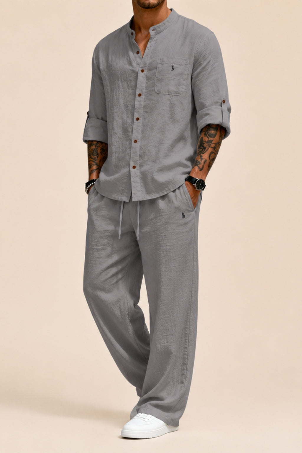 Linen-Cotton Casual Two-Piece Set - Clearance Sale
