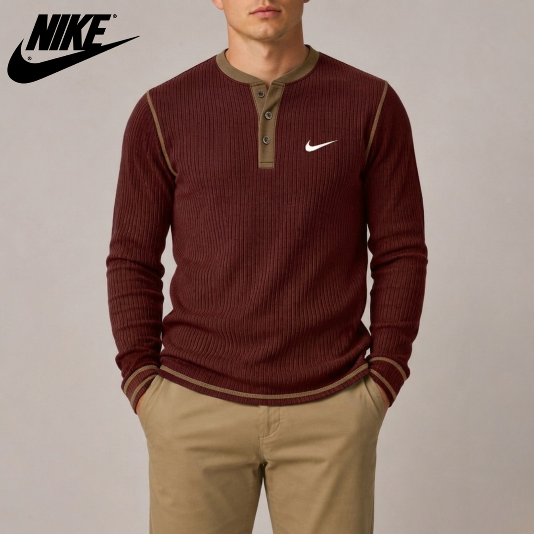Ribbed Henley Knit || Clearance Sale