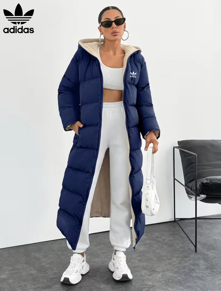 Long Puffer Coat with Hood and Sherpa Lining || CLEARANCE PRICE