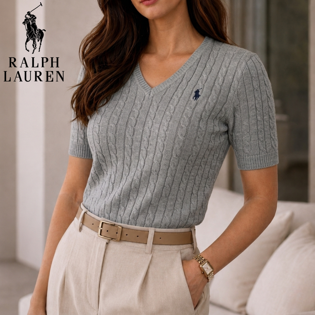 LuxeKnit V-Neck Tee || Clearance Sale
