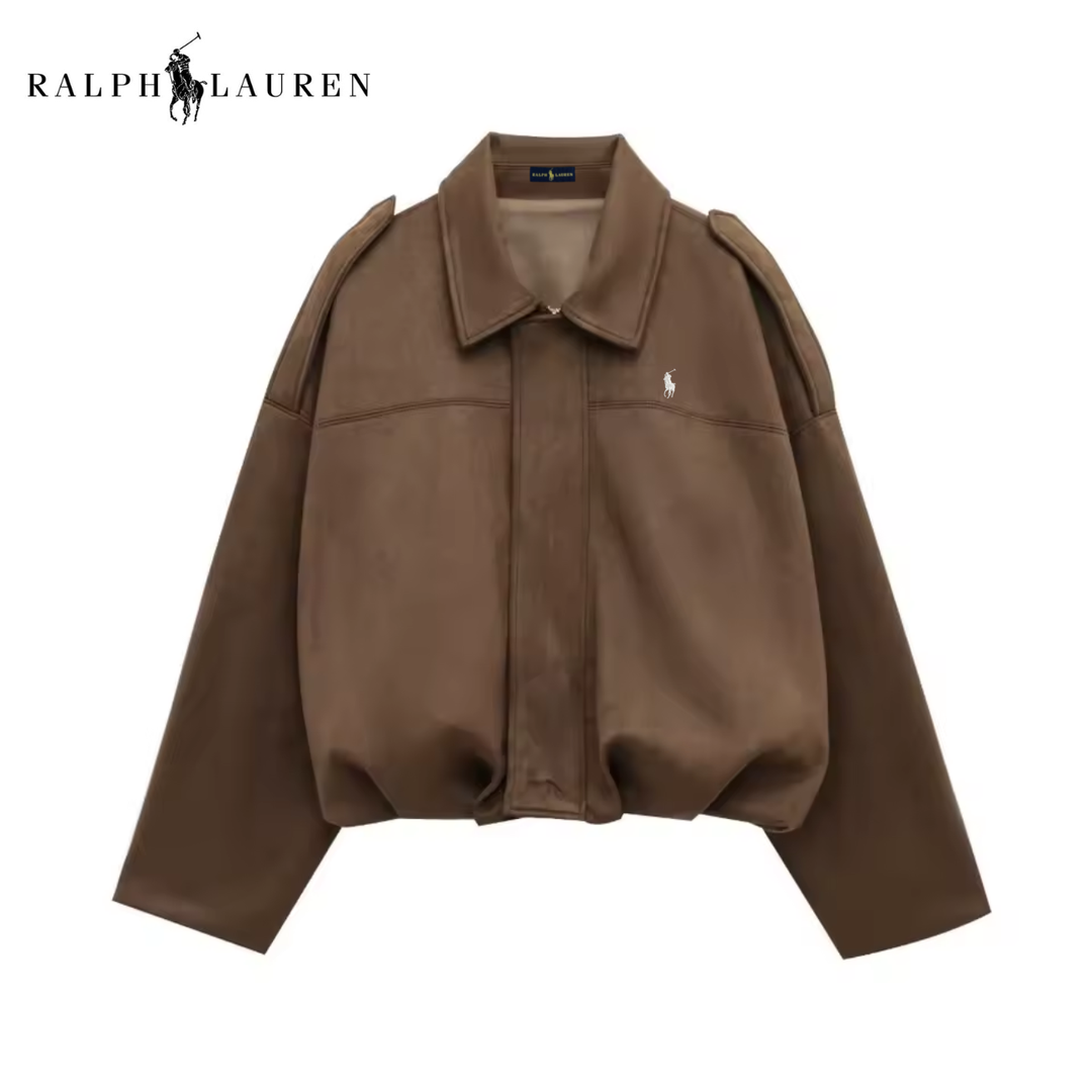Classic Suede Bomber Jacket || Clearance Sale