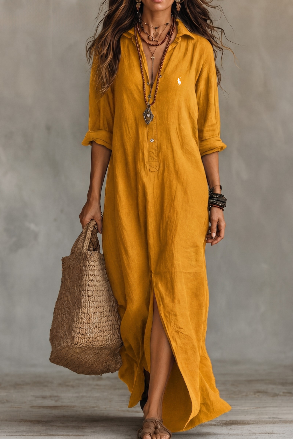 Coastal Breeze Maxi Shirt Dress - Clearance Sale