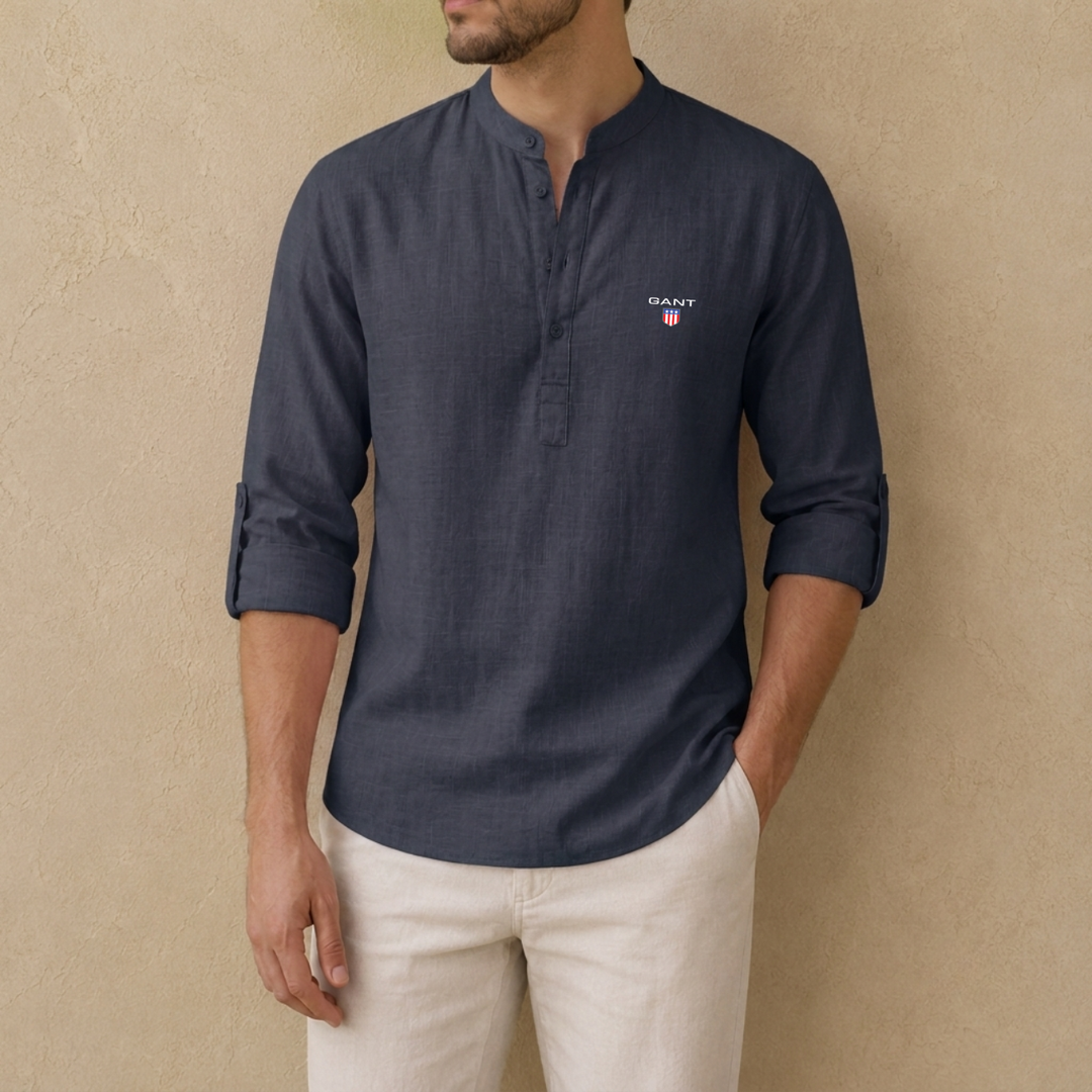 Linen Henley Shirt - Clearance Sale