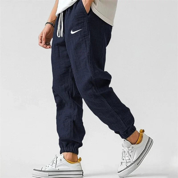 Relaxed Fit Linen Jogger Pants - Clearance Sale
