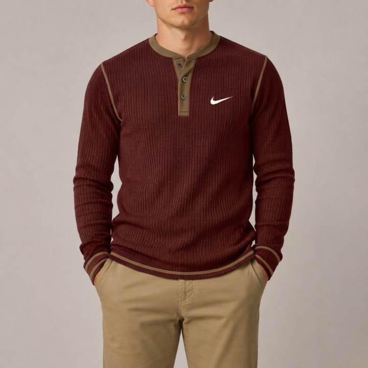 Ribbed Henley Knit - Clearance Sale