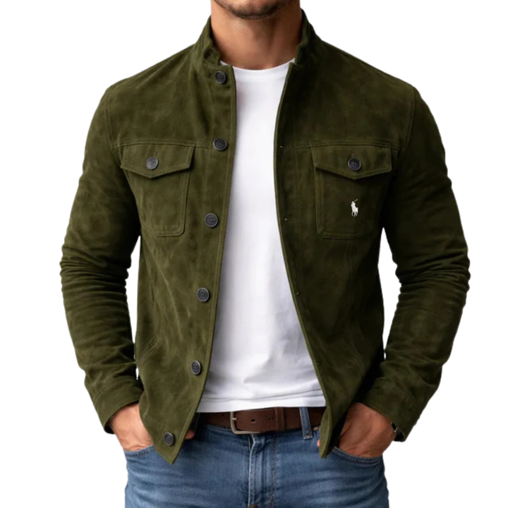 Classic Suede-Style Button Jacket - Clearance Sale