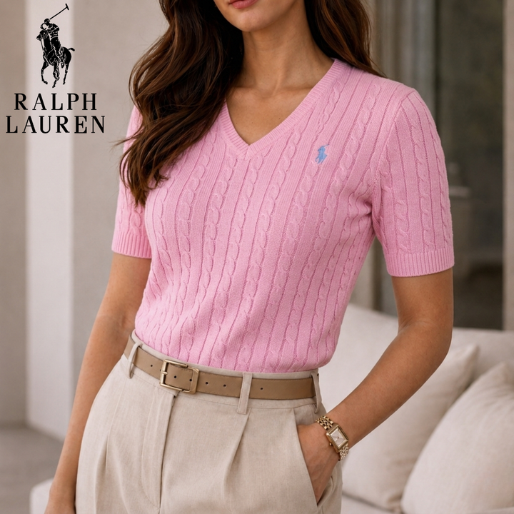 LuxeKnit V-Neck Tee || Clearance Sale