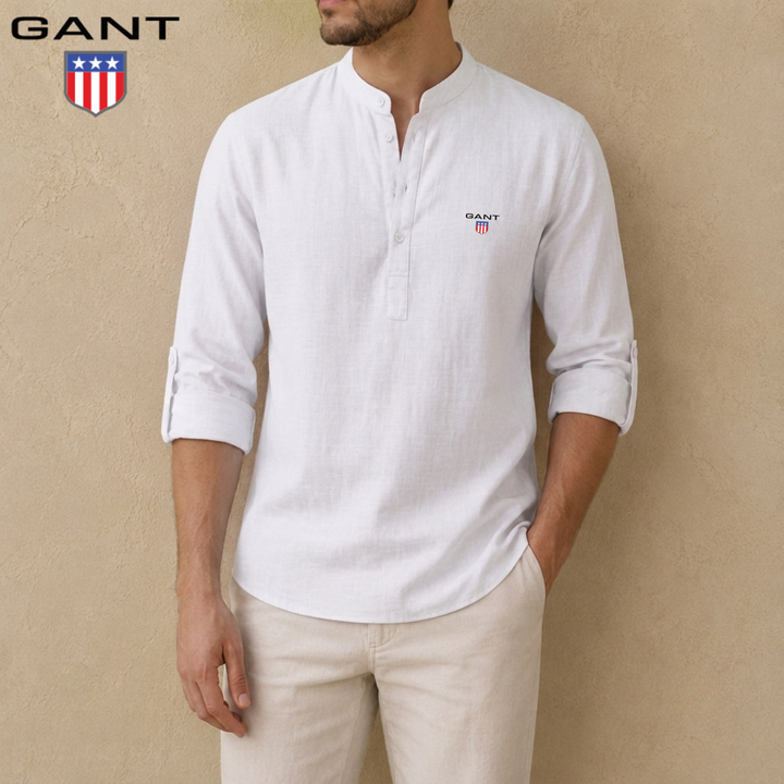 Linen Henley Shirt || Clearance Sale