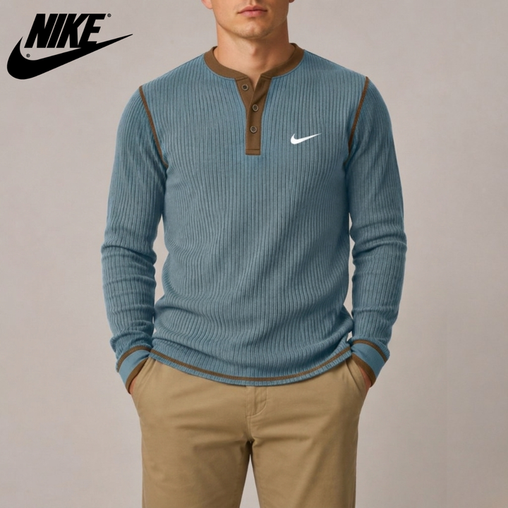 Ribbed Henley Knit || Clearance Sale