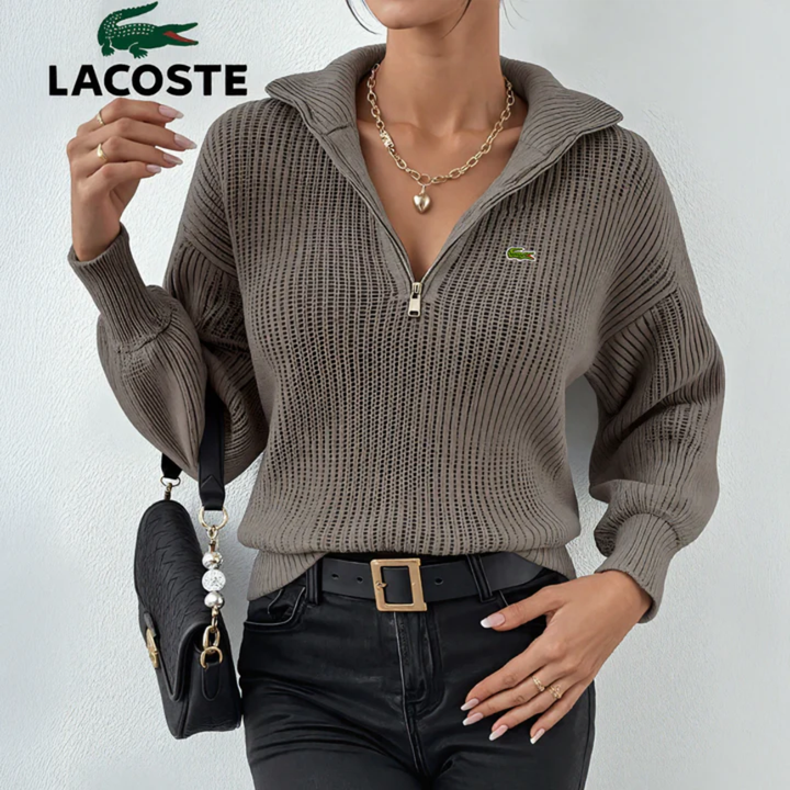 Modern Zip-Neck Knit Top || Clearance Sale