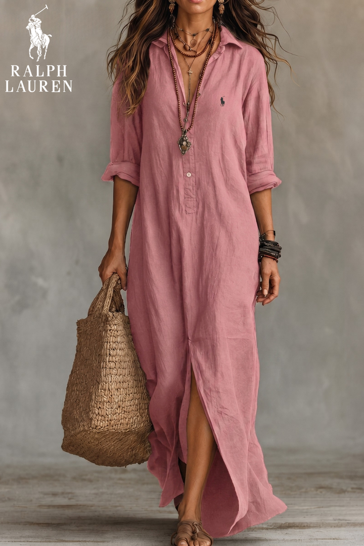 Coastal Breeze Maxi Shirt Dress || Clearance Sale
