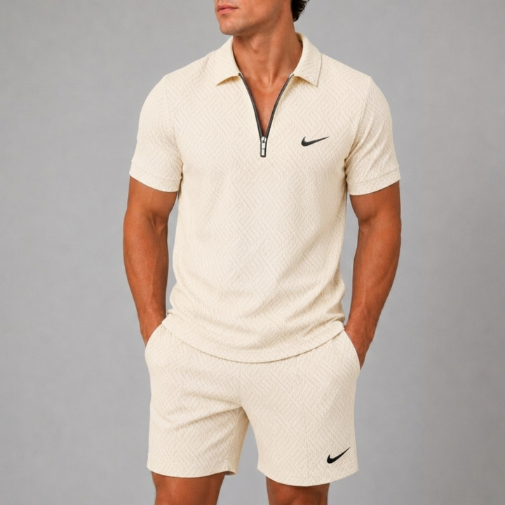 Zippered Polo &amp; Shorts Set - CLEARANCE SALE