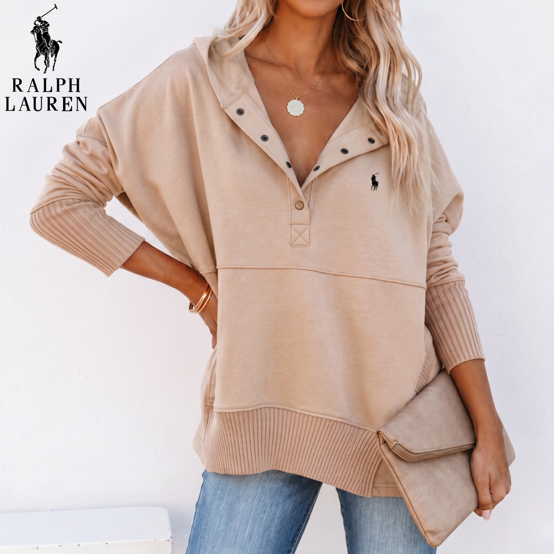 Oversized Snap-Neck Ribbed || Clearance Sale