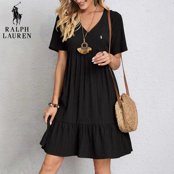 V-Neck Crinkle Gauze Ruffled Sundress || Clearance Sale