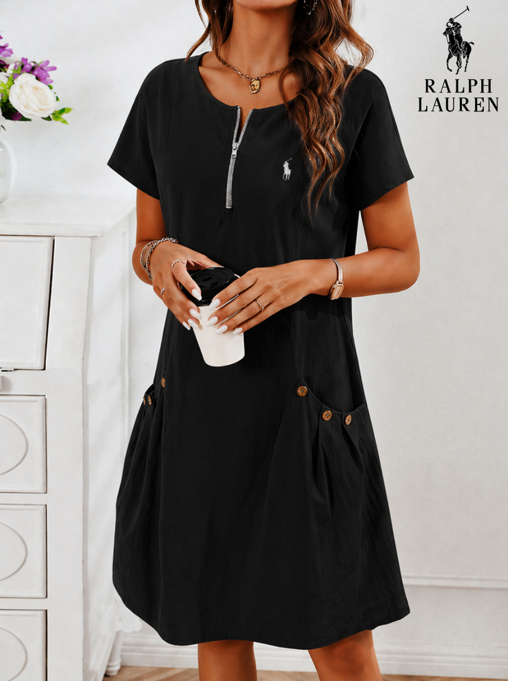 Coastal Zip-Neck Utility Dress || Clearance Sale