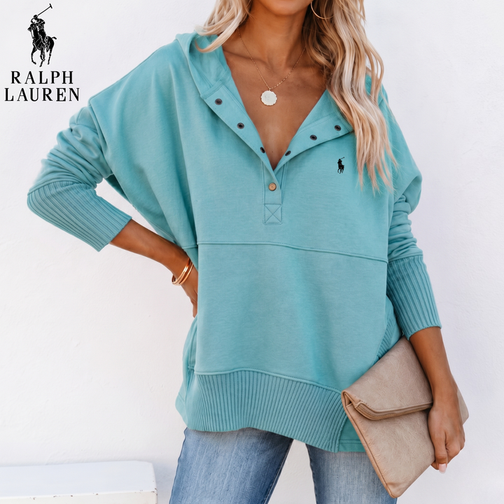 Oversized Snap-Neck Ribbed || Clearance Sale