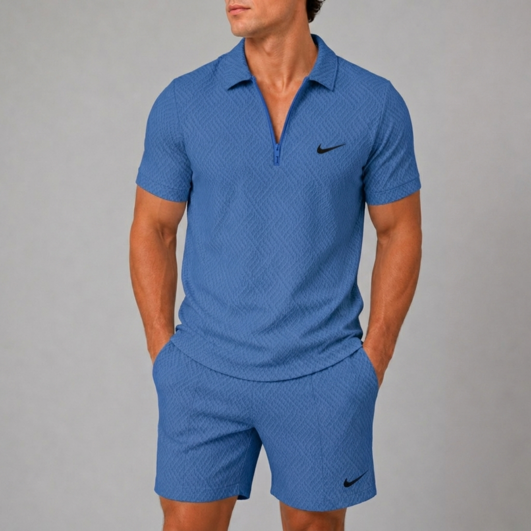 Zippered Polo &amp; Shorts Set - CLEARANCE SALE