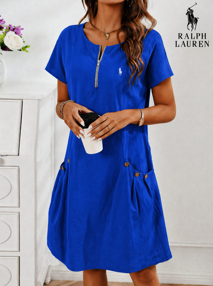 Coastal Zip-Neck Utility Dress || Clearance Sale