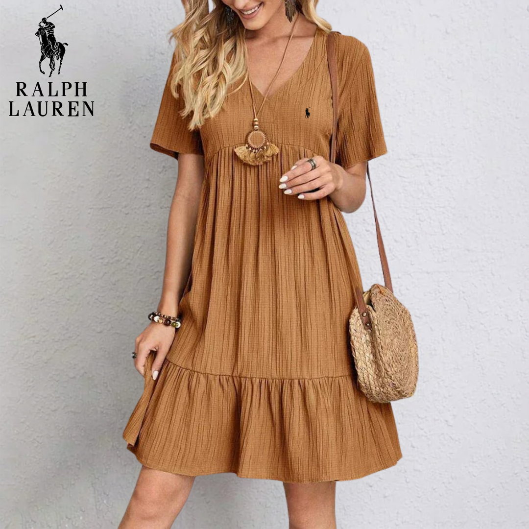 V-Neck Crinkle Gauze Ruffled Sundress || Clearance Sale