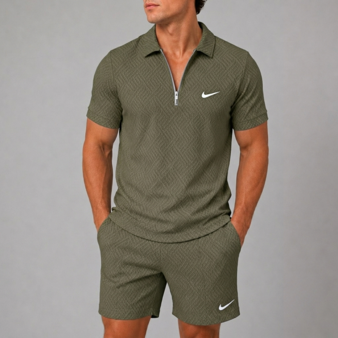 Zippered Polo &amp; Shorts Set - CLEARANCE SALE