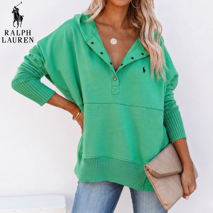 Oversized Snap-Neck Ribbed || Clearance Sale