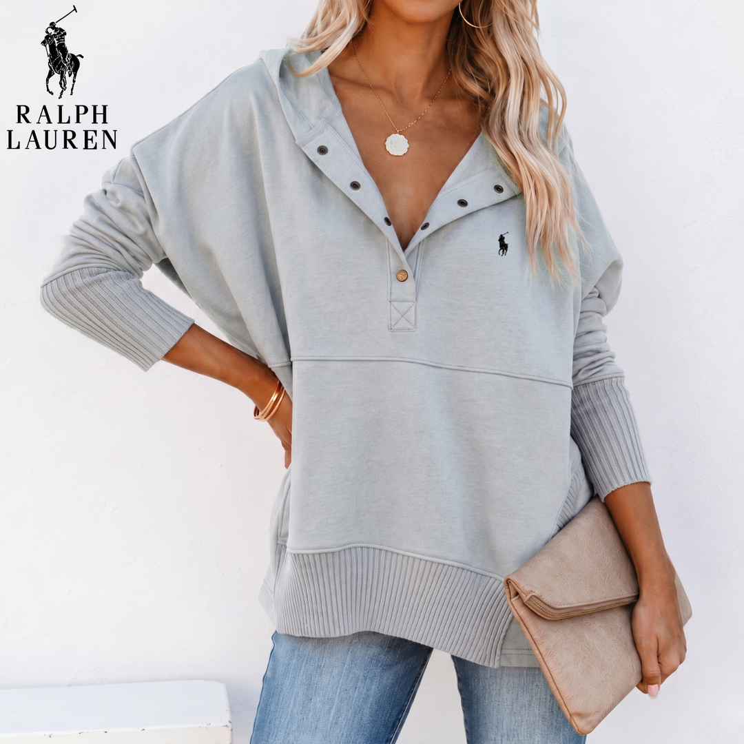 Oversized Snap-Neck Ribbed || Clearance Sale