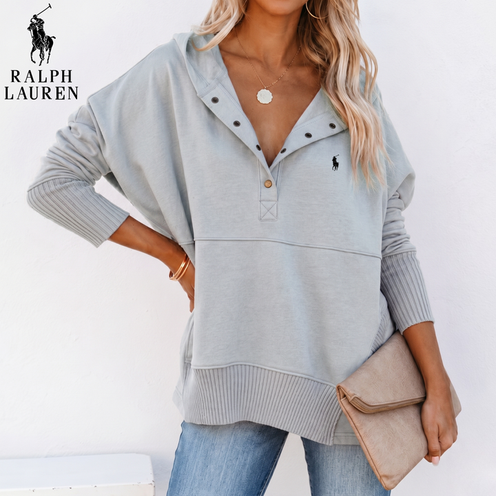 Oversized Snap-Neck Ribbed || Clearance Sale