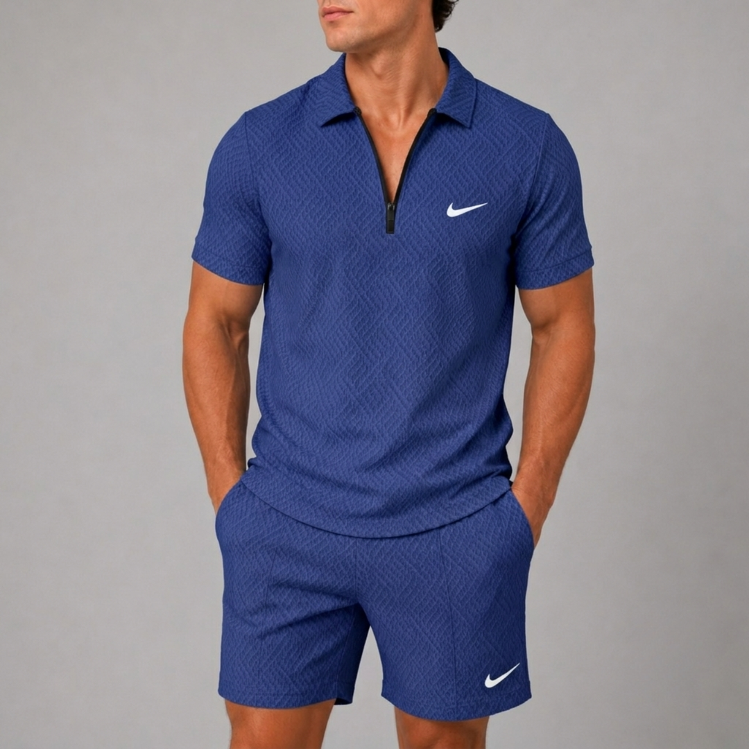 Zippered Polo &amp; Shorts Set - CLEARANCE SALE