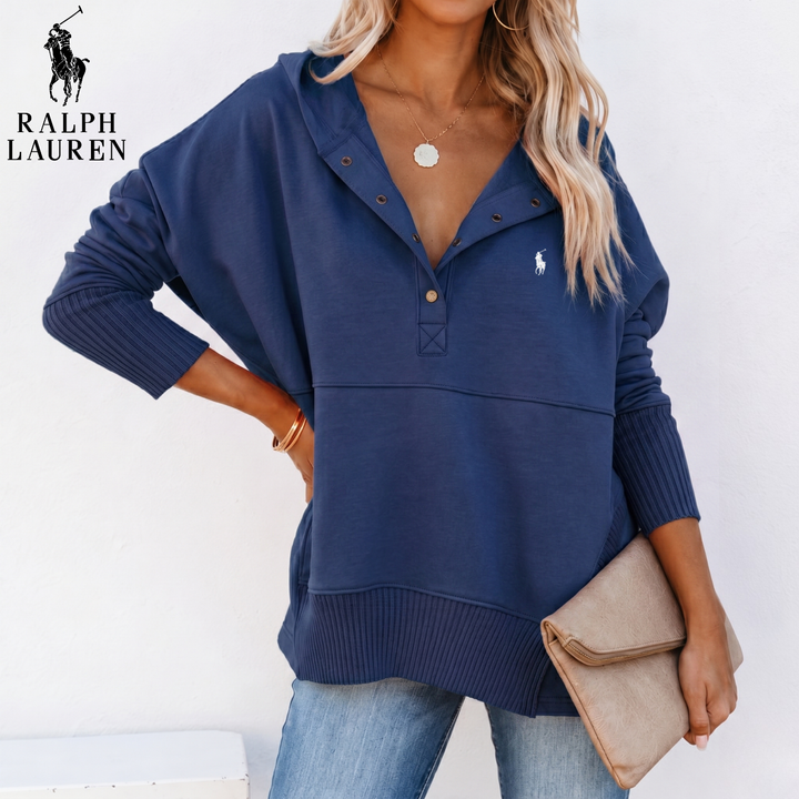 Oversized Snap-Neck Ribbed || Clearance Sale