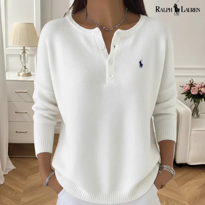 Ultra-Soft Henley Knit Pullover Sweater - Clearance Sale