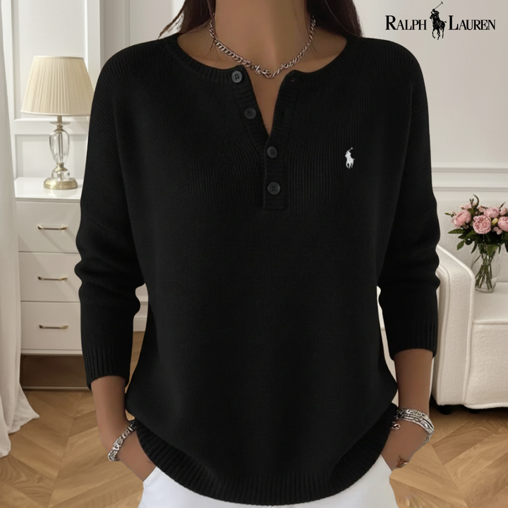 Ultra-Soft Henley Knit Pullover Sweater - Clearance Sale