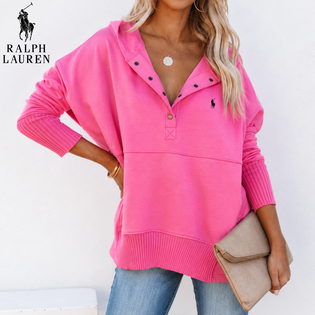 Oversized Snap-Neck Ribbed || Clearance Sale