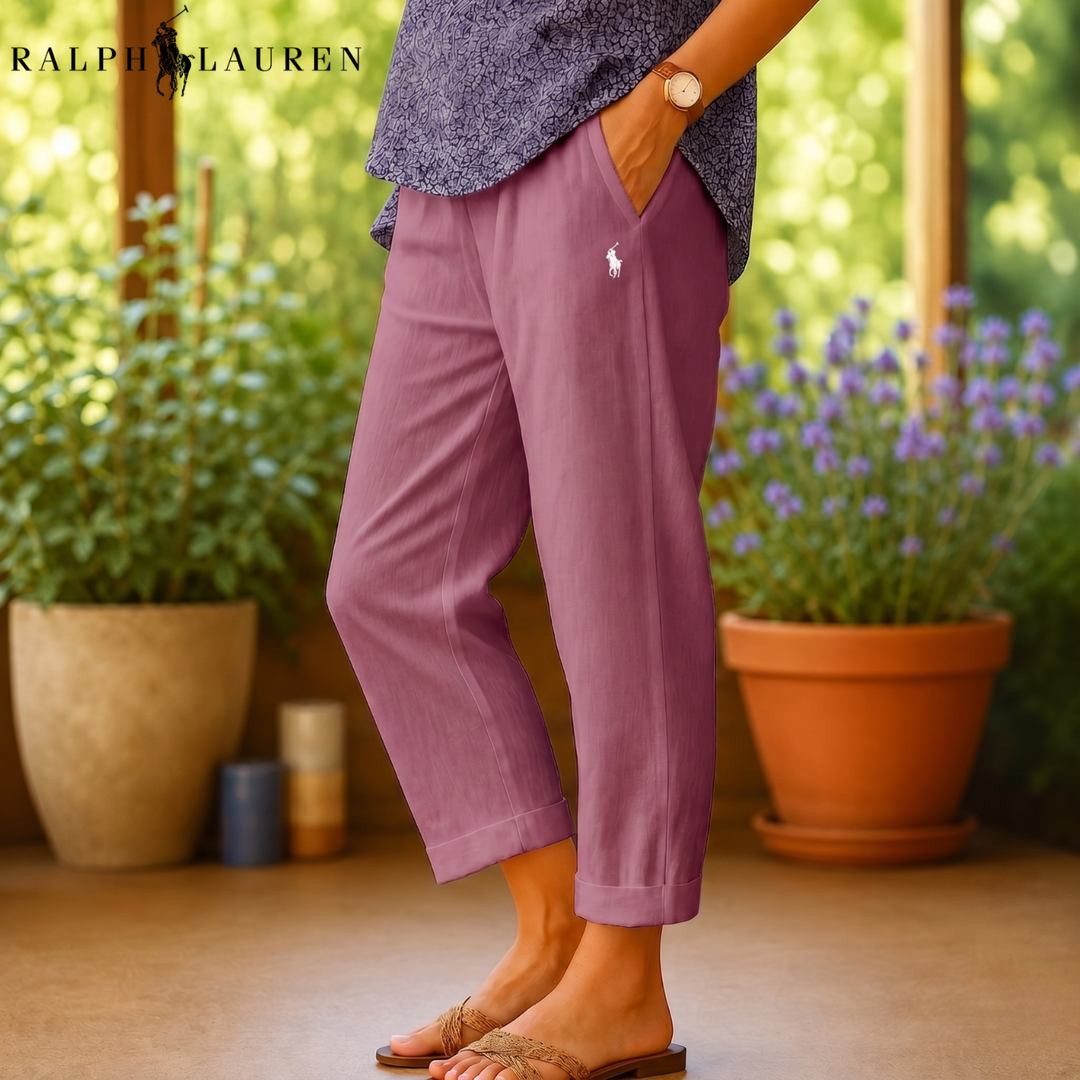 Linen-Blend Trousers || Clearance Sale