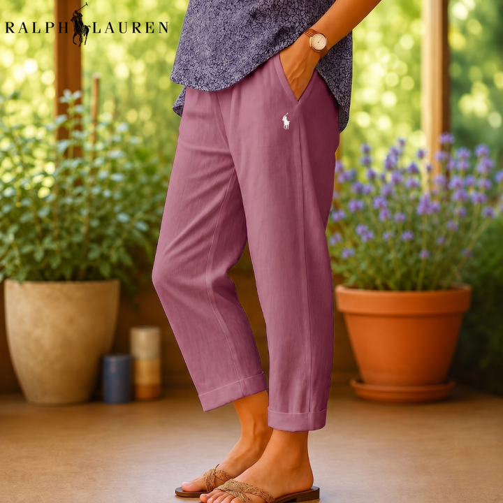 Linen-Blend Trousers || Clearance Sale