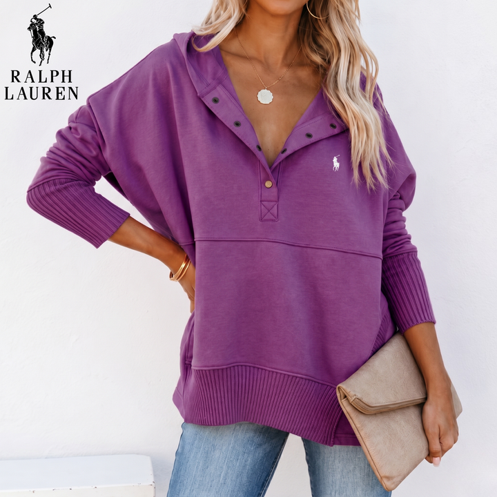 Oversized Snap-Neck Ribbed || Clearance Sale