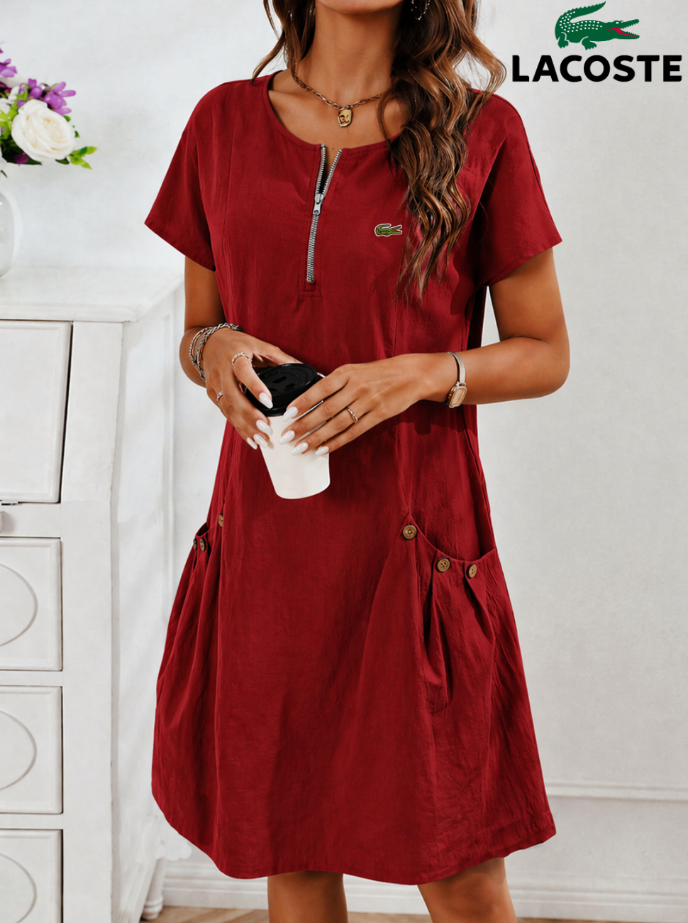 Coastal Zip-Neck Utility Dress || Clearance Sale