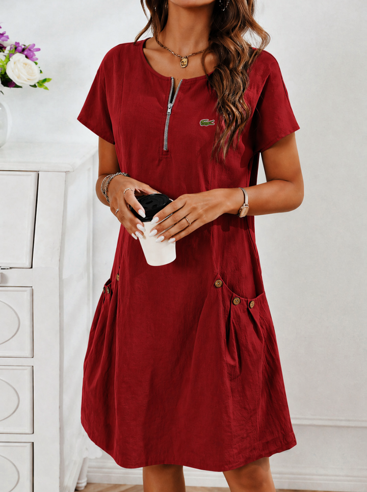 Coastal Zip-Neck Utility Dress - Clearance Sale