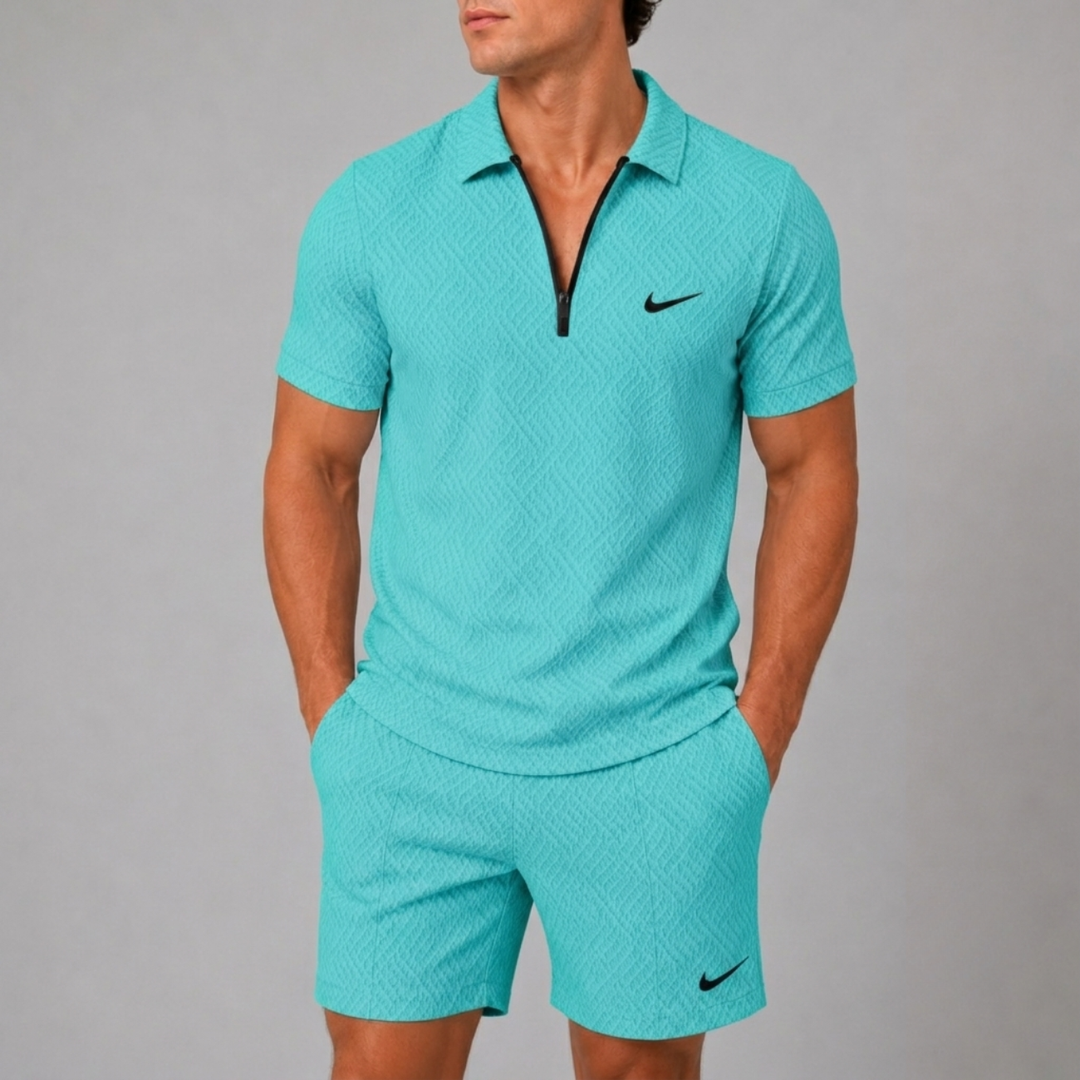 Zippered Polo &amp; Shorts Set - CLEARANCE SALE