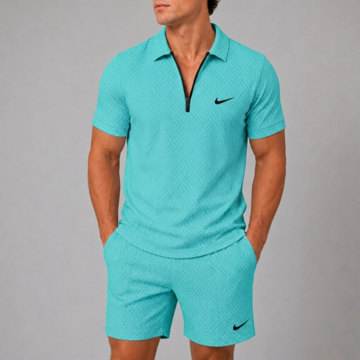 Zippered Polo &amp; Shorts Set - CLEARANCE SALE