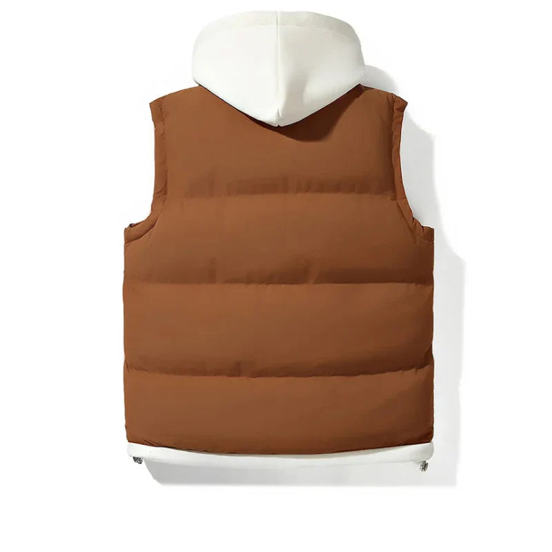 SOFT SHELL HOODED PUFFER GILET