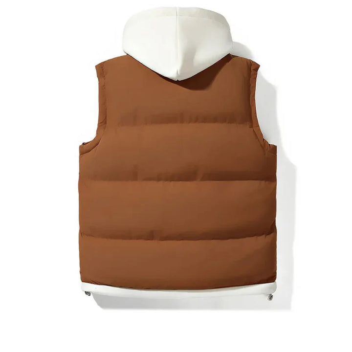 SOFT SHELL HOODED PUFFER GILET