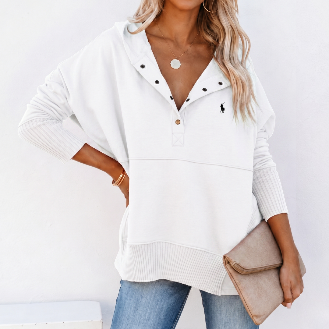 Oversized Snap-Neck Ribbed - Clearance Sale