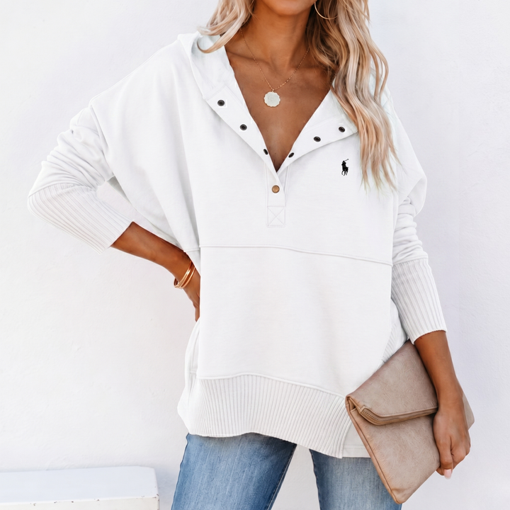 Oversized Snap-Neck Ribbed - Clearance Sale