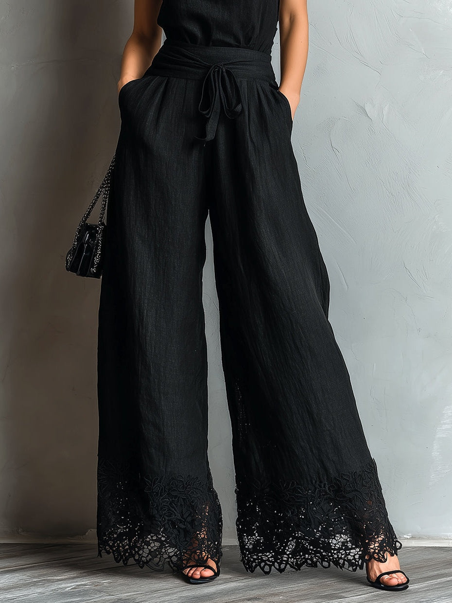 Avery | Faux Halter Vest & Wide-Leg Pants Set
